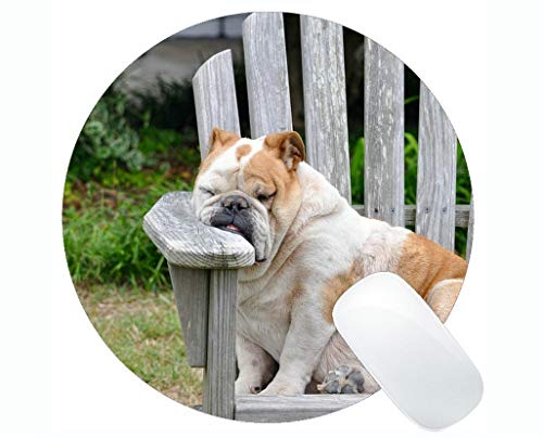 Preisvergleich Produktbild Runde Mausunterlage, Hundeschlaf-Ruhepause Hunde müde schläfrige Gaming-Mausunterlage