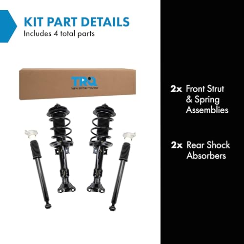Image of TRQ Front and Rear Complete Strut Assembly & Shock Absorber Kit Complete Strut & Coil Spring Assembly Compatible with 2010-2014 Mercedes-Benz E350 2015-2017 E400 RWD Rear Wheel Drive