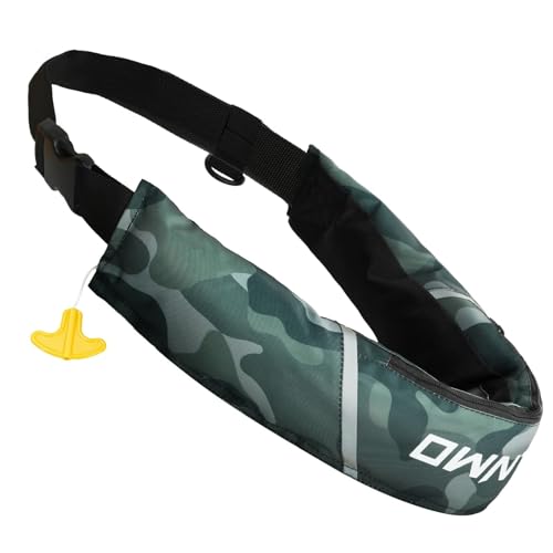 Image of Owntop Manual Inflatable Belt Pack, Adults Swim Jacket with Blowpipe & Whistle, 24g CO2 Cylinder Included, Low Profile for Kayaking, Fishing, Paddle Sports