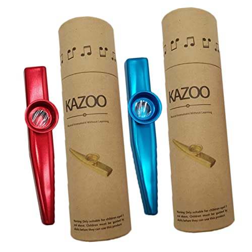 Holibanna 2 Sets Metal Kazoo Kids Musical Instrument Guitar Accompaniment Kazoo for Adults Kids Party Favors