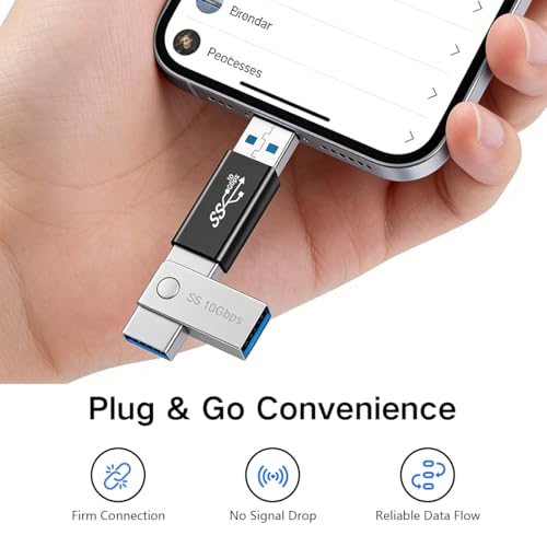 Image of Verilux 4Pcs Aluminum Alloy USB Adapter Kit, USB 3.0 Female to Female & Male to Male & Female to Male & USB Male to C Male with 5Gbps High-Speed Data Transfer for iPhone 17 /16 /15, Tablet, Laptop