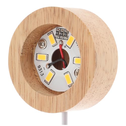Uonlytech LED Leuchtsockel aus Holz Runder Breiter Dicker LED Licht...