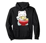 Photo Gallery carino ramen maneki neko kawaii gatto fortunato felpa con cappuccio Photo Gallery carino ramen maneki neko kawaii gatto fortunato felpa con cappuccio