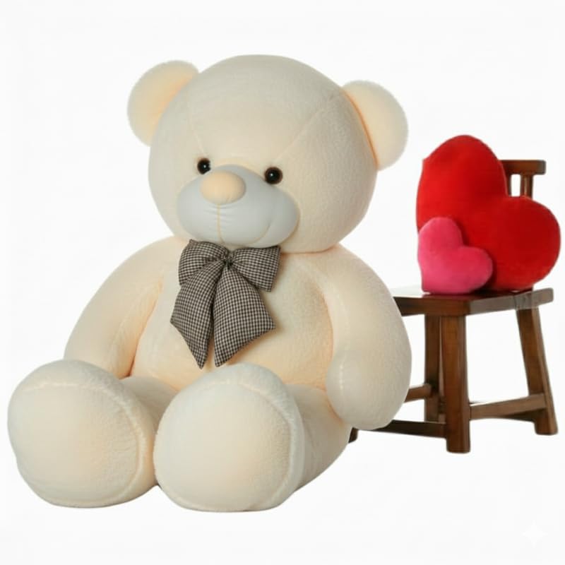MOSU Soft Toys 6 Feet Cream Giant Teddy Bear Soft, Plush, and Cuddly Stuffed Animal for Kids, Birthdays, Anniversaries, Valentine's Day, and Special Occasions Large Huggable (6 Feet)