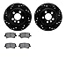 Dynamic Friction Company Rear Brake Rotors-Drilled and Slotted-Black with 5000 Euro Ceramic Brake Pads 8602-11020