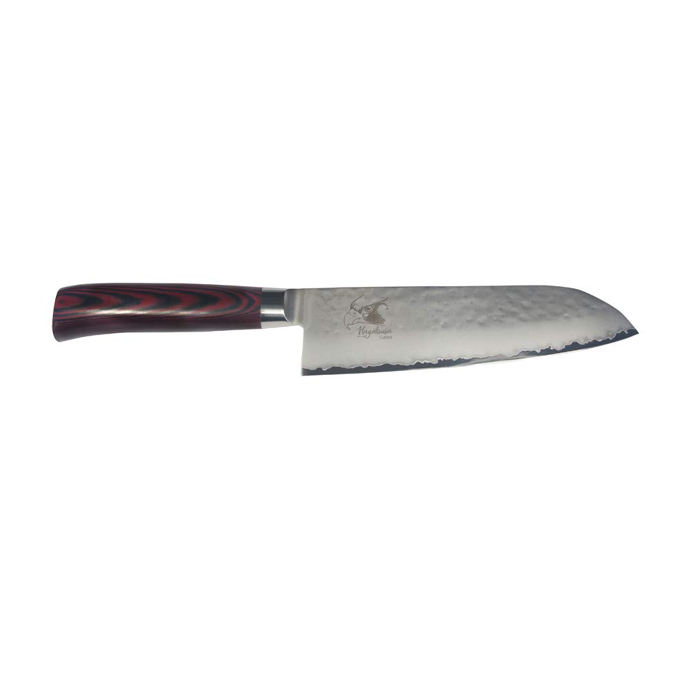 Hyabusa Cutlery Hyabusa Santoku Knife, 7-Inch, Burgundy