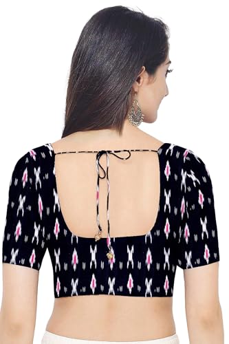 Image of Cotton Pochampally ikat unstitched blouse, Kurthi, long frock fabric material for women (1 meter, 2 meters & 3 meters)