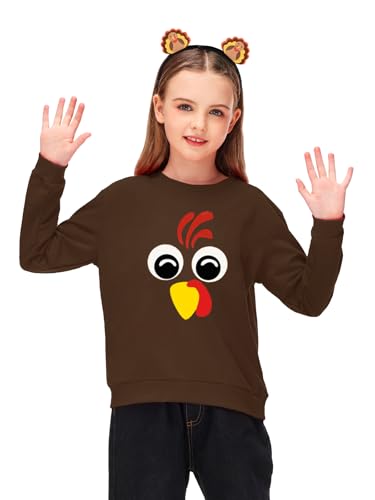 Image of Remimi Kids Halloween Sweatshirt Long Sleeve Thanksgiving Tops 3-14 Years