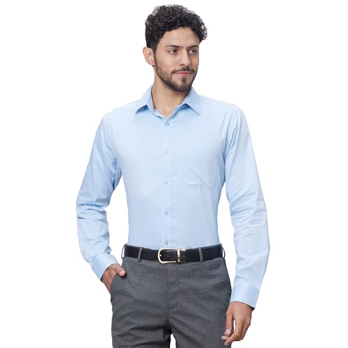 Image of Raymond Slim Fit Pure Cotton Structure Pattern Semi Cut Away Collar Formal Shirt