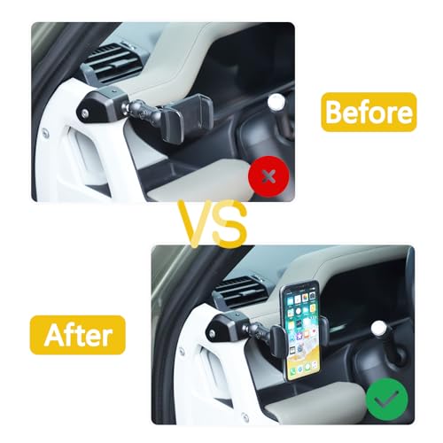 Bekantogy Car Phone Holder Aluminum Alloy Cell Phone Holder Car Dashboard Cell Phone Holder Compatible with Land Rover Defender 90 110 130 2020-2024 Models (Left Side Mounting)