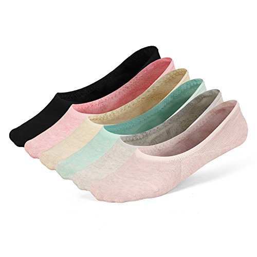 Women’s No Show Socks Invisible Hidden Liner Non Slip Low Cut Colorful Cotton Socks