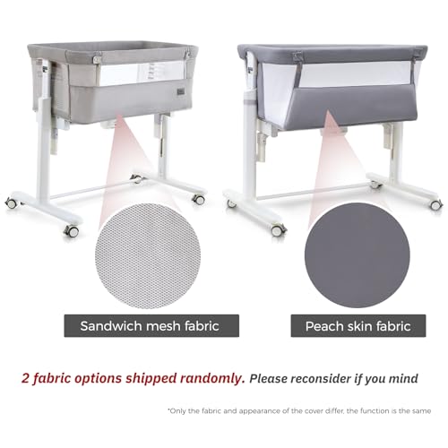 VaVaSoo Rocking Bassinet for Baby Automatic Bedside Bassinet Electric Baby Cradle 5 Heights Adjustable Bedside Sleeper for Babies Infant Smart Auto Rocking Crib 3 in 1 Bassinet on Wheels, Light Grey - Thumbnail 2