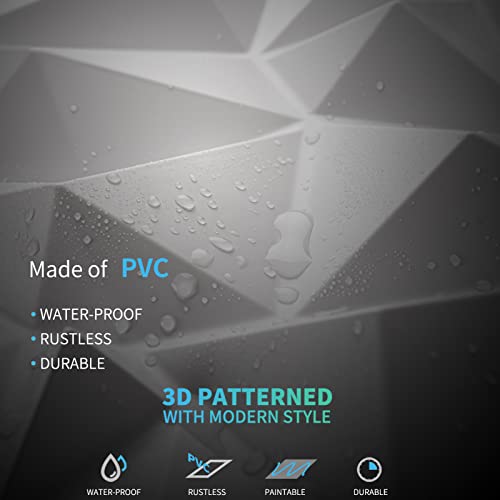 Image of Art3d 19.7 inch x 19.7 inch (Pack of 12) Wall Panel Diamond, White