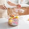 Uiifan 2 Pcs Pink Glass Pots Cooking on Stove, 1.5L/50oz Glass Simmer Pot with Heart Shaped Lid and Handle, Valentine Clear Saucepan with Cover Heat Resistant Cookware for Soup Pasta Milk #3