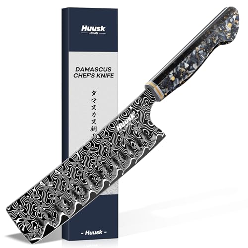 Huusk Damascus Nakiri Knife 7 Inch