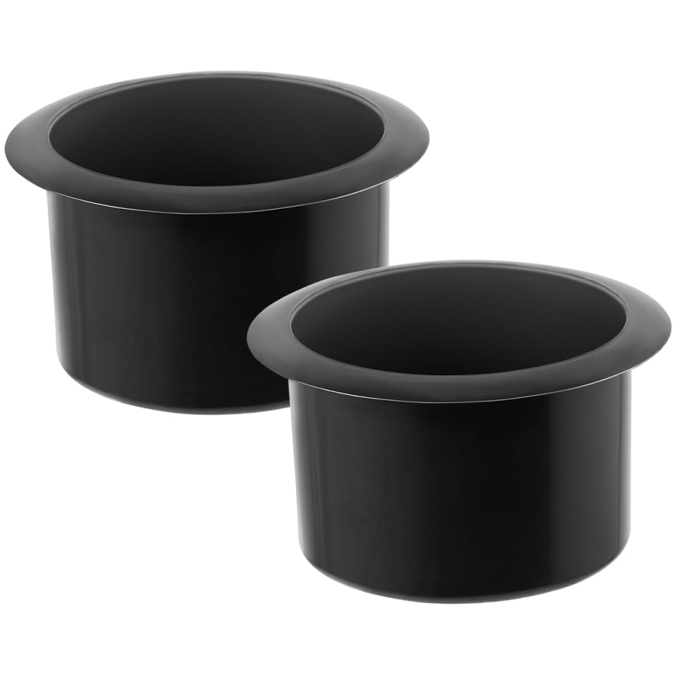 Portavasos plástico negro 2 piezas 11x11x7 cm miniatura 1