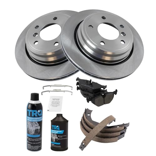 Image of TRQ Rear Brake Pad & Rotor Kit Compatible with 1997-2003 BMW
