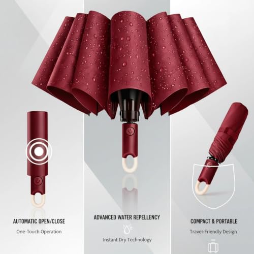 Image of Umbrella for Women | Umbrellas for Men | UV Coated 3 Fold Umbrella for Rain with Auto Open and Close Small Folding Travel-Foldable Windshield