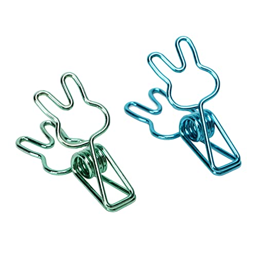 Clipes de Fichário Pequenos, 100 Peças, Clipes de Fichário Fofos, Leves e Portáteis, Coelho de Desen