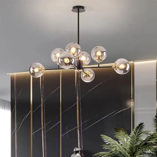 Plafonnier moderne de luxe style scandinave avec 10 verres suspendus E27 - 4