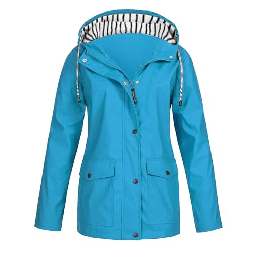 OIOLOYJM Yellow Rain Jacket Womens Waterproof with Hood Light Weight Jackets for Women Casual Fall Winter Plus Size Raincoat