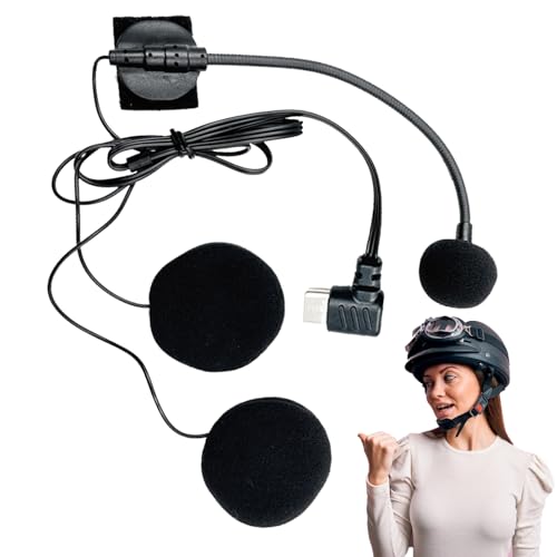 Genérico Intercomunicador para Motocicleta,Micrófono para Cascos De Moto | Auriculares De Media Cara con Conector Tipo C Impermeables Y Reducción De Ruido para Podcast Deportivo Y Estudio De Video