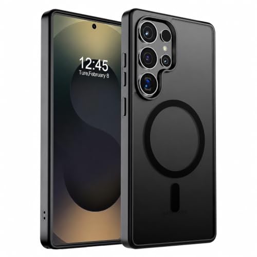 Image of AIBEX Back Cover for Samsung Galaxy S25 Ultra| Slim Case with Wireless Charging Support | Anti-Scratch, Shockproof, Anti-Fingerprint & Lightweight Military-Grade Protective Cover - Black