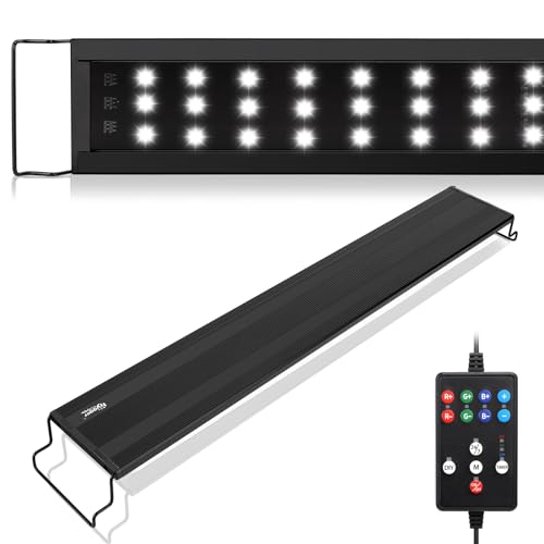 Image of hygger LED Aquarium Light, 26W Full Spectrum Fish Tank Light with Multi-Color Timer DIY Mode 24 /7 Natural Mode, Adjustable Brightness, Aquarium Plant Light with Extendable Brackets for 32~37IN Tank