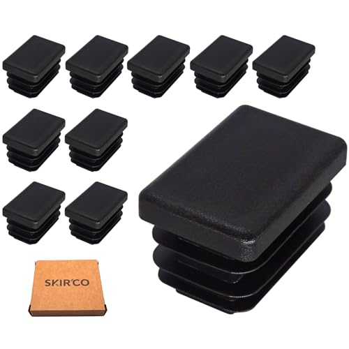 SKIR'CO (10 pcs) Rectangular Plastic Plugs 20 x 30 mm, Mat Tube End Caps, Rectangle Tube Inserts, Fence Post Plugs, Black RAL 9005 - Image 2