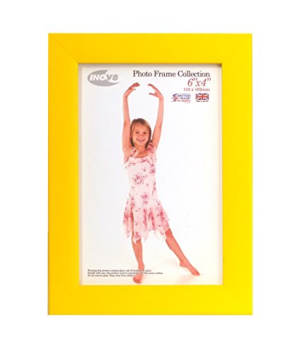 Inov8 British Made Traditional Picture/Photo Frame, Canary Yellow, 6x4 Inch