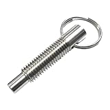 Vleant M10 Spring Plunger Self Locking with Pull Ring Retractable Bolt Threaded Pin Stainless Steel Industrial Mechanism Accessories