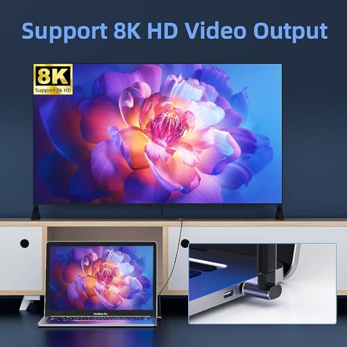 Image of Tobo USB C Magnetic Adapter USB4 40Gbps 8K 60Hz Video for Thunderbolt 4 MacBook Pro /Air, Steam Deck, Switch, VR and More Type C Devices(TD-1104TC, Pack-of-1)