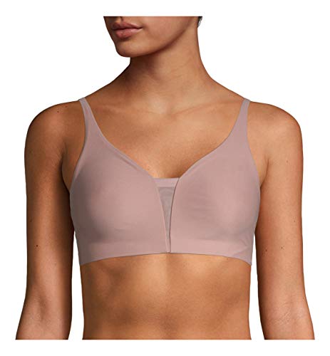 Calvin Klein Women's Invisibles Wirefree Mesh Unlined Traingle Bralette, Alluring Blush, S