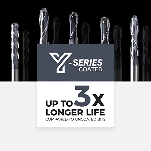 Image of ZahyoX 3 /8 inch Ball Nose End Mill, TiAlN Coated Solid Carbide Upcut Spiral CNC Router Bit, 3 /8 inch Diameter, 3 /16 inch Radius, 1-1 /8 inch Cutting Length, 3 inch Overall Length, 2 Flutes, CNC Cutter Milling Tool