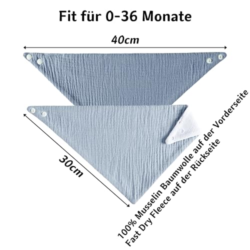 Kewlife gift Lätzchen Baby Musselin Dreieckstuch Baby Halstuch Verstellbare für Junge und Mädchen