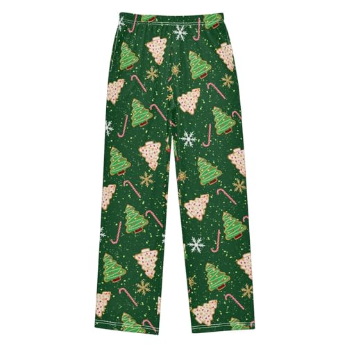 Boys' Pants Christmas Tree Snowflakes Candy Long Bottoms Jogger Pants Elastic Waist Trousers with Pockets S-XL
