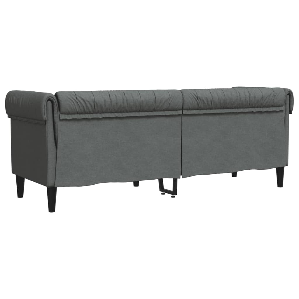 ZEYUAN Chesterfield-Sofa 3-Sitzer Dunkelgrau Stoff, Loungesofa, Sofas & Couches, Relaxsofa, Couch für Wohnzimmer - 372557