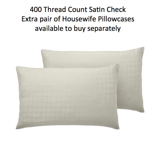 Lavish Label Luxury 400 Thread Count Duvet Cover Set (200 x 200 CM) with 2 pillowcases (50 x 75 CM), Cream, Double - Image 4