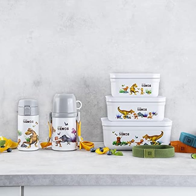 ZWILLING 12.8-ounce DINOS Thermo Bottle with Cup, White, 380ml