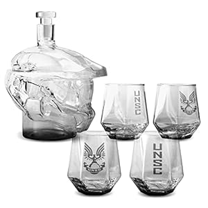 Infinite Master Chief Helmet 6-Piece Whiskey Decanter Set with Glasses