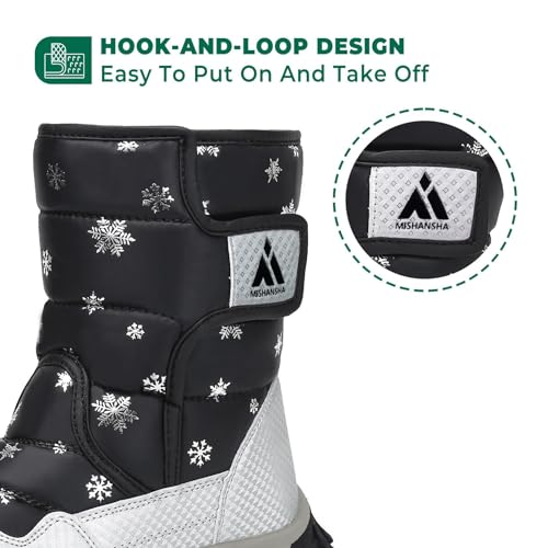 Mishansha Girls Boys Toddler/Little Kid/Big Kid Winter Snow Boots Warm Waterproof Anti-Slip Anti-Collision Hight-Cut for Outdoor Skiing4