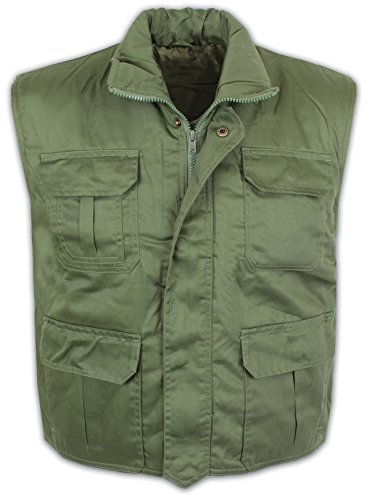 noorsk - Chaleco de pesca con bolsillos forrados verde verde oliva Talla:xx-large