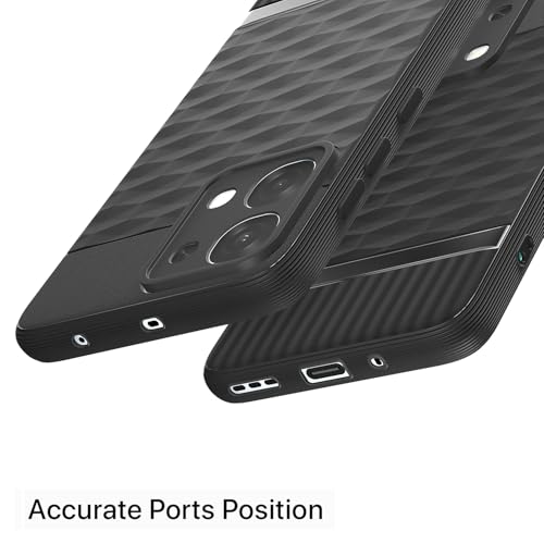 Image of Pikkme Back Cover for Oppo F31 5G / Oppo F33 5G Soft Grip 3D Hexa Cube Texture Silicone Bumper Case (Black)