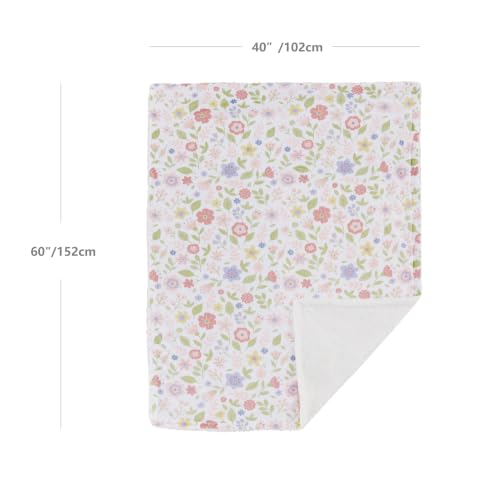 Image of CREVENT Minky Floral Toddler Blanket for Girls - Soft Plush Kids Throw Blanket as Gift for Age 3+ - 40x60 Inches (Daisy)