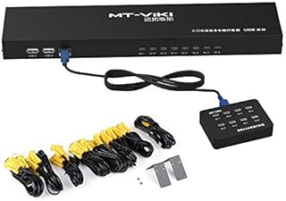 D&H 8 Port Smart KVM Switch Manual Key Press VGA USB Wired Remote Extension Switcher 1U Console with Original Cable 801UK-L