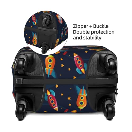 Spaceships And Stars Luggage Cover Protector Anti-Scratch Washable Fits 18-32 Inch Luggage-Small4
