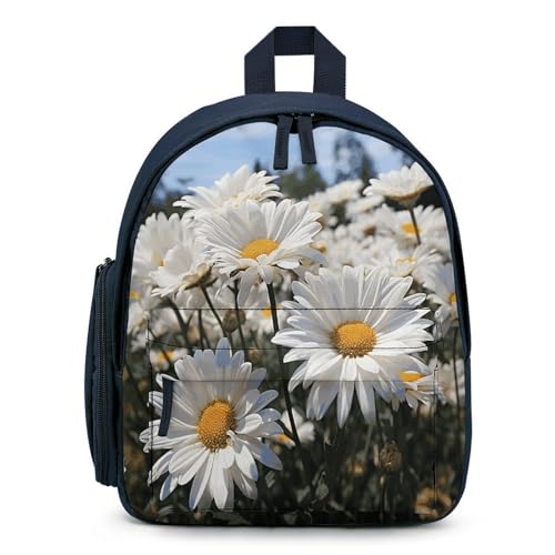 Wild White Daisies Mini Backpack Light Weight Small Travel Backpack Shopping Travel Daypack
