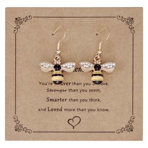 Bee Earrings for Women Gifts Gold Bumble Bee Bumblebee Jewelry Honey Bee Earings