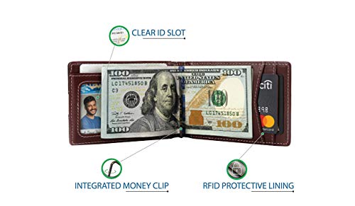 Monsoon [SAFARI Genuine Leather Slim Mens Wallet with Money Clip | RFID Blocking | Top Grain Leather Wallets for Men - Black4