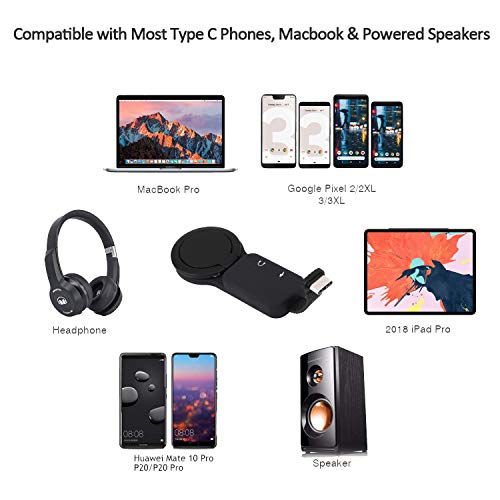 Image of Dual USB C Digital Ring Holder Audio Charger Adapter, Yeebline 2 in 1 Dual Audio and Fast Charging Type C Earphone Converter Headphone Jack Splitter Compatible with Google Pixel 2 /2 XL /3 /3 XL